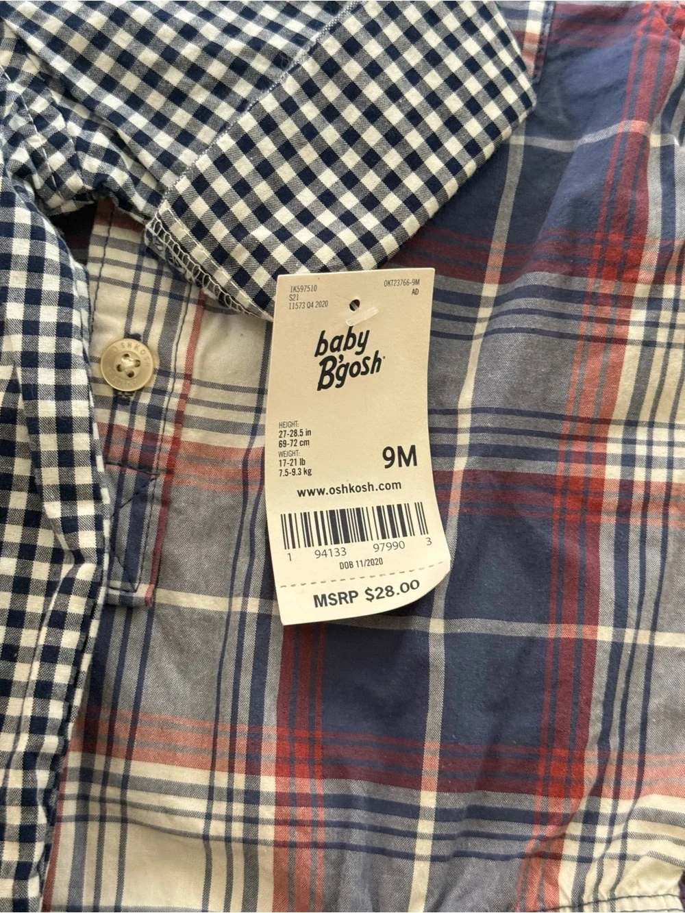 Baby Boy 9M ‎baby bgosh one piece button up shirts
